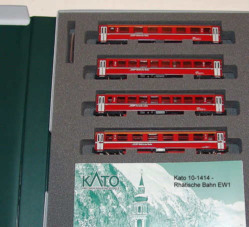 Noch 7074045 /  Kato 10-1414  Spur N Einheitswagen I (EW I) Ergänzungsset -4 Wagen-rot