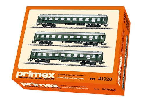 Primex 41920 Schnellzugwagen-Set "Tin Plate" der DB 3-teilig