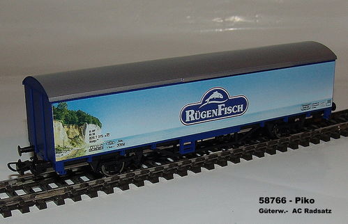Piko 58766 - Gedeckter Güterwagen "Rügenfisch" - HO --AC-Radsatz Neu