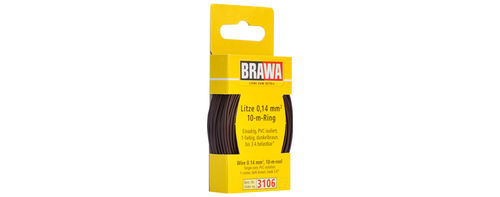 BRAWA 3106 - Litze 0,14 mm², 10m Ring, dunkelbraun