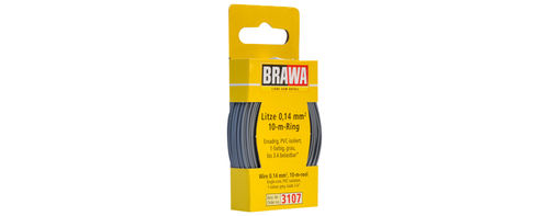 BRAWA 3107 - Litze 0,14 mm², 10m Ring, grau