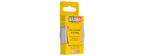 BRAWA 3109 - Litze 0,14 mm², 10m Ring, weiss