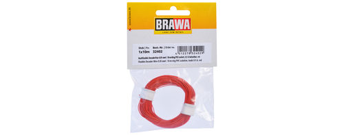BRAWA 32402 Decoderlitze 0,05mm²,10m Ring, rot