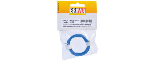 BRAWA 32405 Decoderlitze 0,05mm²,10m Ring, blau