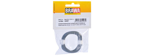 BRAWA 32407 Decoderlitze 0,05mm²,10m Ring, grau