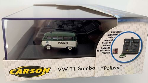 Carson 500504121 - 1:87 VW T1 Samba Bus Polizei 2.4G RTR