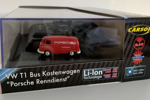 Carson 500504124 - 1:87 VW T1 Bus Kastenw. Porsche 2.4G RTR