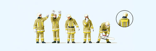 Preiser 10772 H0 Figuren, Feuerwehrmänner in moderner Einsatzkleidung