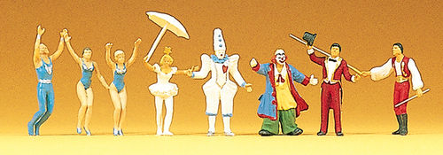 Preiser 20254 H0 Figuren Zirkus-Direktor, Clowns, Dompteur, u.a.