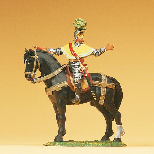 Preiser 52351 Maßstab 1:25 Figur Georg von Frundsberg zu Pferd