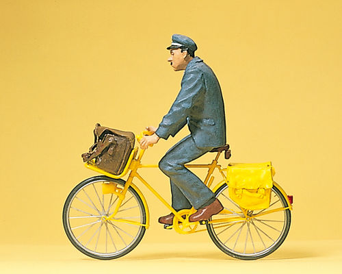 Preiser 45073 Maßstab 1:22,5 Figuren "Postbote (Frankreich) auf Fahrrad"