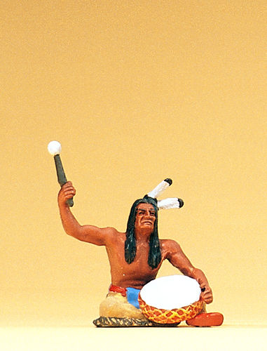 Preiser 54619 Maßstab 1:25 Figur "Indianer sitzend mit Trommel"