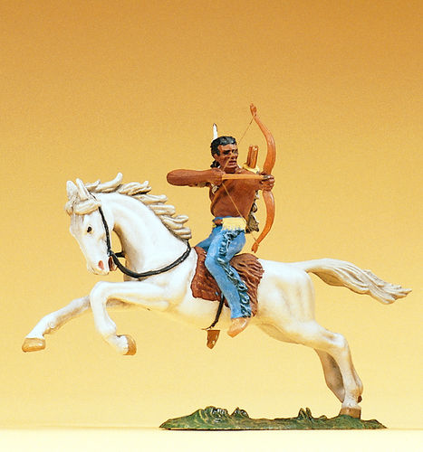 Preiser 54655 Maßstab 1:25 Figur "Indianer reitend, mit Bogen"