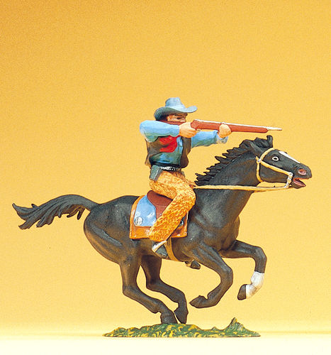 Preiser 54821 Maßstab 1:25 Figur "Cowboy reitend, mit Gewehr"