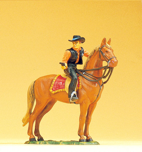 Preiser 54823 Maßstab 1:25 Figur "Sheriff zu Pferd, mit Revolver"