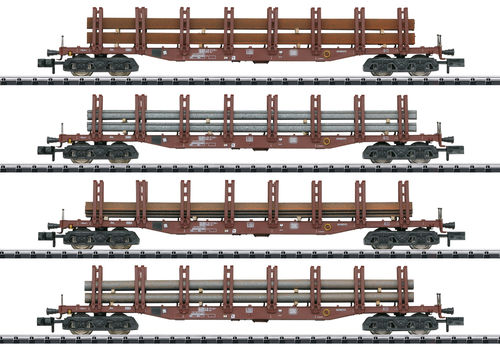 Trix Minitrix 15484 Güterwagen-Set "Stahltransport" der DB 4-teilig