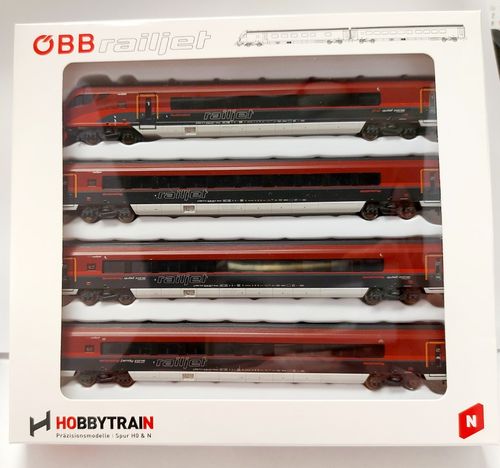 Hobbytrain Spur N - H25220 ÖBB Railjet 4-tlg. mit Steuerwagen