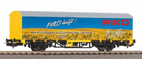 Piko  72227 H0 Benefiz-Wagen Gedeckter Güterwagen "Ukraine 2022" AC-Achsen