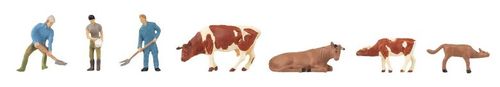 Faller 151673 H0 Figuren "Landwirte und Kühe" #NEU in OVP