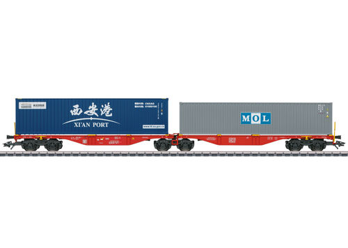 MÄRKLIN 47815  Doppel-Containertragwagen Sggrss 80 der DB AG beladen