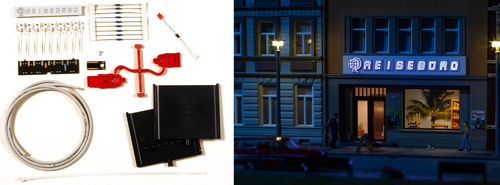 Auhagen 58102 Spur H0 LED-Beleuchtung Reisebüro | Bausatz