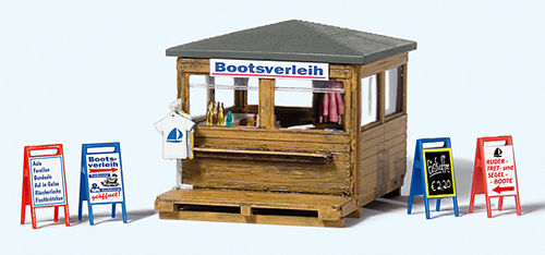 Preiser 17314 Spur H0 Bausatz: Kiosk mit Bootsverleih