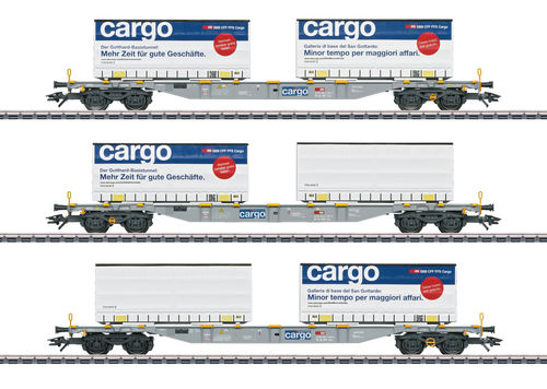 MÄRKLIN 47463 Containertragwagen-Set SBB Cargo 3-teilig