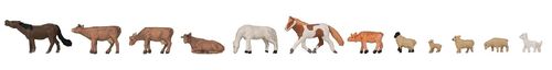 Faller 155911 Spur N Figuren Tier-Set "Kühe, Pferde, Schafe"
